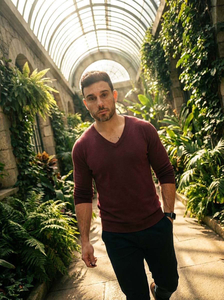 William Kamar in the botanical conservatory